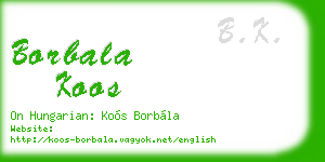 borbala koos business card