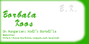 borbala koos business card